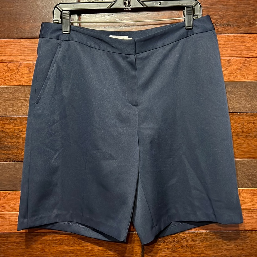 Ashworth Flat Front Silky Shiny Navy Short
